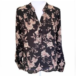 Forever 21 Black Floral Blouse